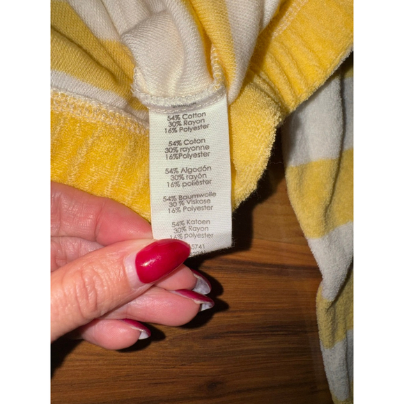 PJ Salvage Paradise Terry Cloth Lounge Set Yellow Stripe Coastal Resort Large - Picture 6 of 15